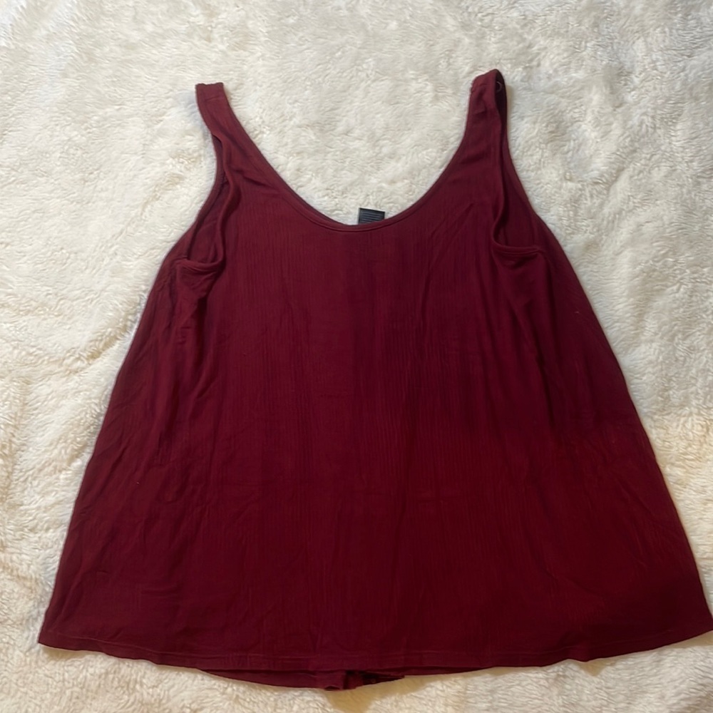 See You Monday‎ Burgundy Tank Top